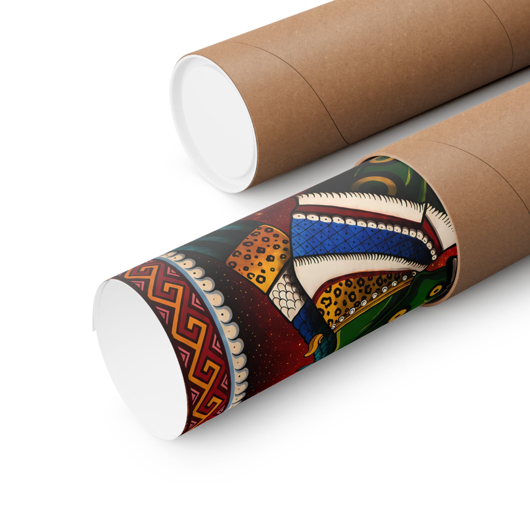 Aztec Warrior Matte Vertical Poster — Bold Mythic Wall Art
